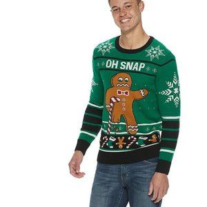 Ugly Christmas Sweater | Sweaters | Ugly Christmas Sweater Mens Oh Snap  Bite Me Gingerbread Men Crewneck Pullover | Poshmark